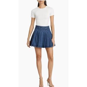 Self Portrait Denim Dark Wash Skirt Blue Size US 6